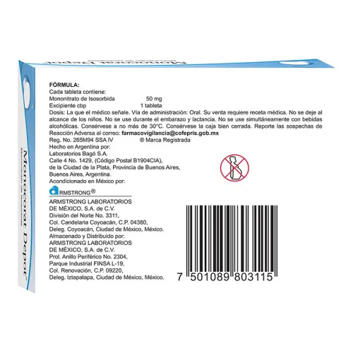 Monocorat Depot 50 Mg Con 10 Tabletas