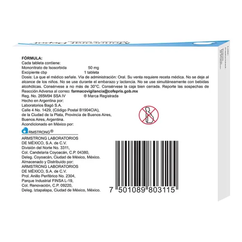 Monocorat Depot 50 Mg Con 10 Tabletas