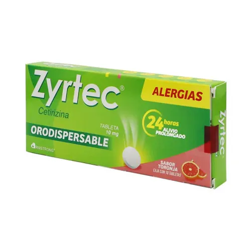 Zyrtec 10 Mg Con 10 Tabletas Orodispersable Sabor Toronja