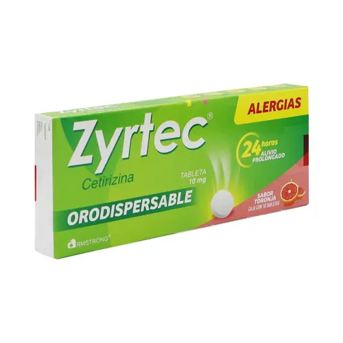 Zyrtec 10 Mg Con 10 Tabletas Orodispersable Sabor Toronja