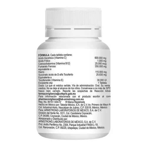 Autrin 600 Vitaminas Hierro Con 36 Tabletas