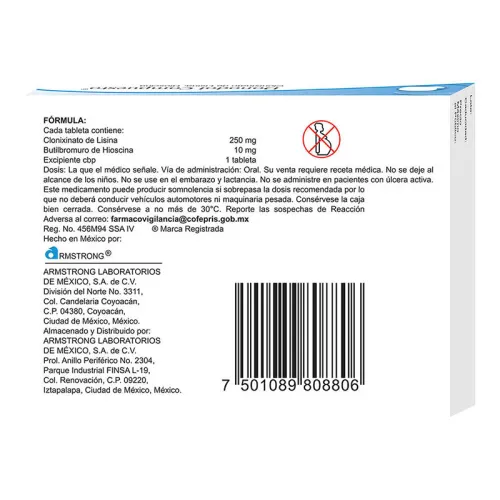 Donodol Compuesto 250/10 Mg Con 10 Tabletas