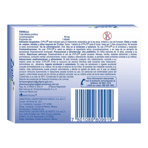 Zyplo 60 Mg Con 20 Tabletas