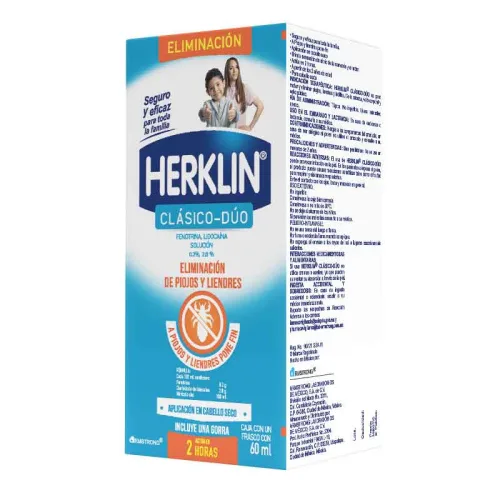 Comprar Herklin Clásico-Dúo Nf 0.2/2 % Solución Para Piojos Y Liendres Con 60 Ml