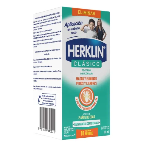 Herklin Clásico 0.2 % Shampoo Anti Piojos Y Liendres Con 60 Ml