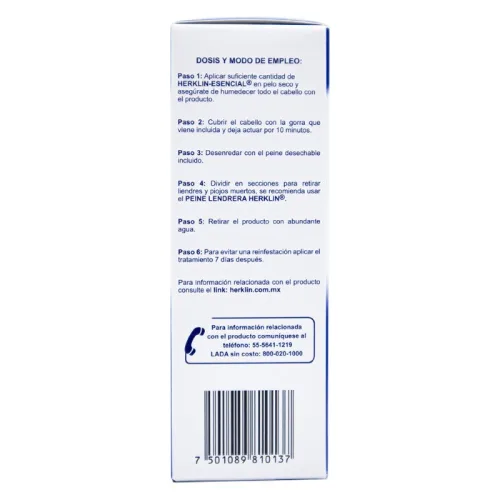 Herklin Esencial 5% Solución Para Piojos Y Liendres Con 100 Ml