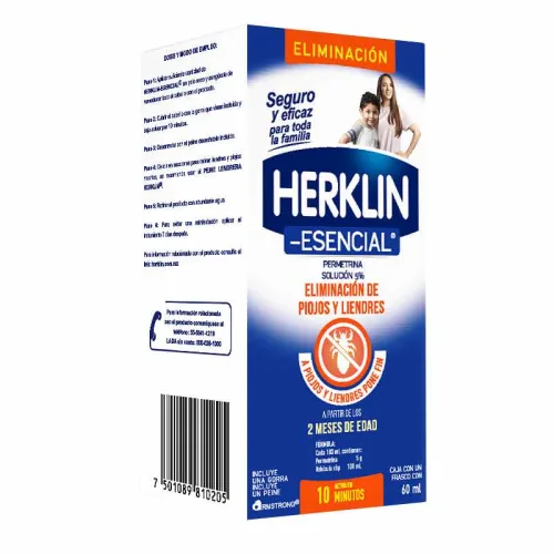 Comprar Herklin Esencial 5 % Solución Para Piojos Y Liendres Con 60 Ml