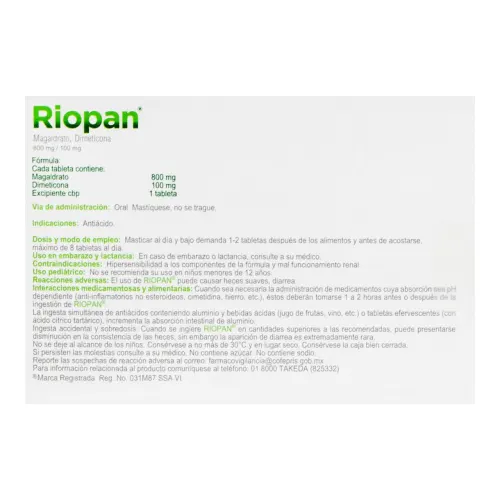 Comprar Riopan 800/100 Mg Con 24 Tabletas