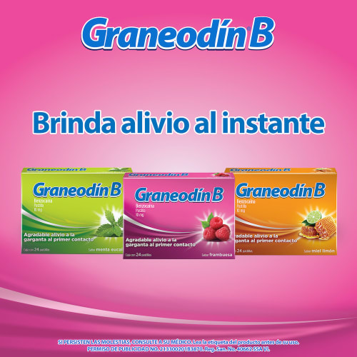 Graneodin B 10 Mg Con 24 Pastillas Sabor Frambuesa