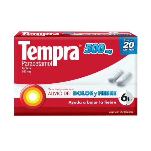 Tempra 500 Mg Con 20 Tabletas