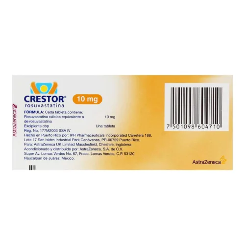 Crestor 10 Mg Con 30 Tabletas