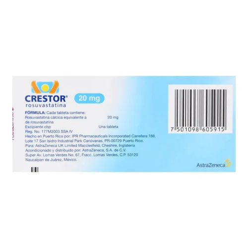 Comprar Crestor 20 Mg Con 30 Tabletas