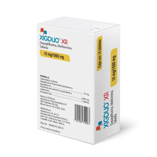 Xigduo Xr 10/1000 Mg Con 14 Tabletas