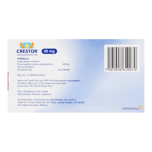 Crestor 40 Mg Con 30 Tabletas