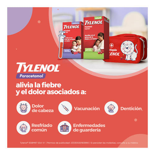Paracetamol Tylenol Suspensión Pediatrica 15 Ml