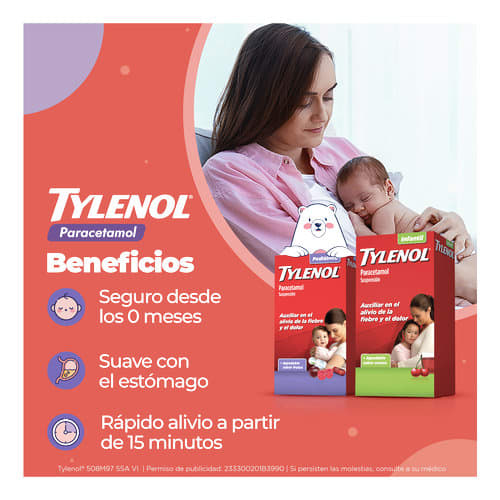 Paracetamol Tylenol Suspensión Pediatrica 15 Ml