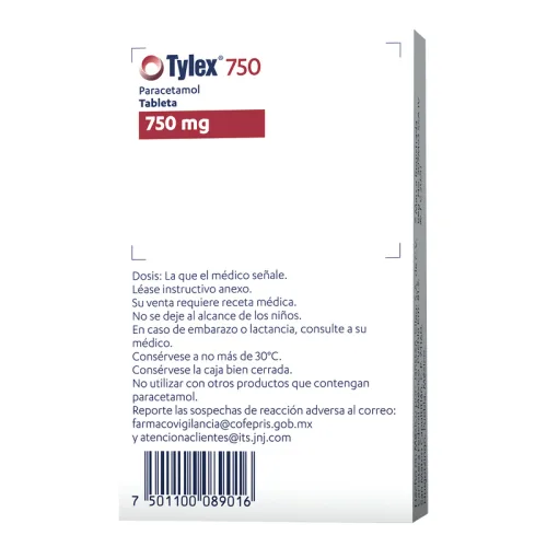 Comprar Tylex 750 750 Mg Con 20 Tabletas