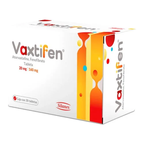 Vaxtifen Atorvastatina 20 Mg / Fenofibrato 160 Mg Con 30 Tabletas