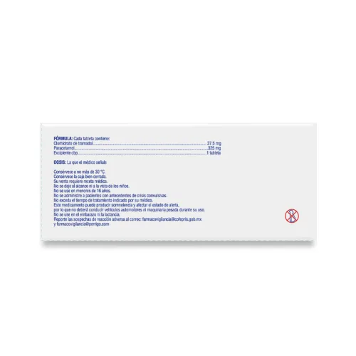 Comprar Tramadol, Paracetamol 37.5/325 Mg Con 20 Tabletas