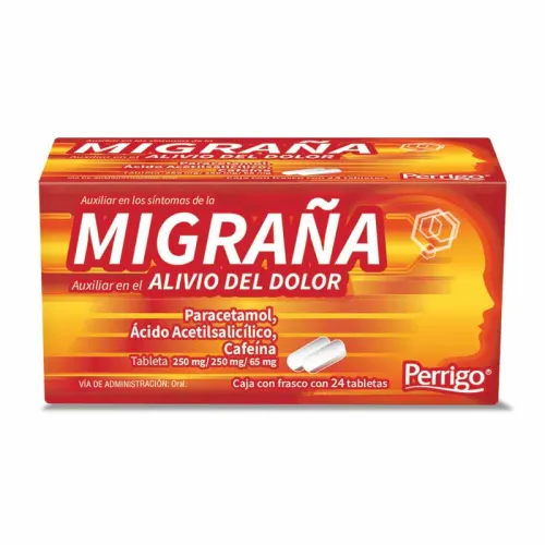 Comprar Paracetamol, Ácido Acetilsalicílico, Cafeína 250/250/65 Mg Con 24 Tabletas