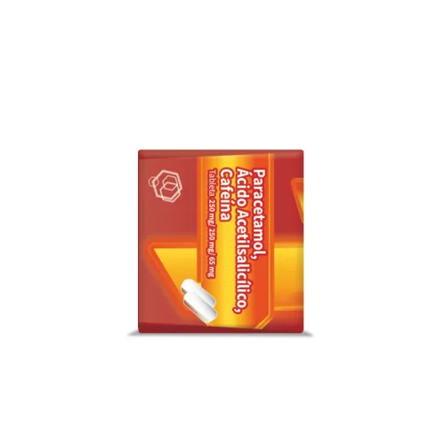 Paracetamol, Ácido Acetilsalicílico, Cafeína 250/250/65 Mg Con 24 Tabletas