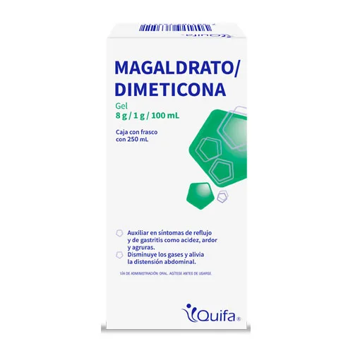 Magaldrato Dimeticona 8 Gr / 1 Gr / 100 Ml Con 250 Ml