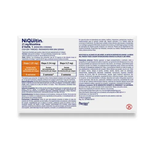 Comprar Niquitin 21 Mg Etapa 1 Con 7 Parches