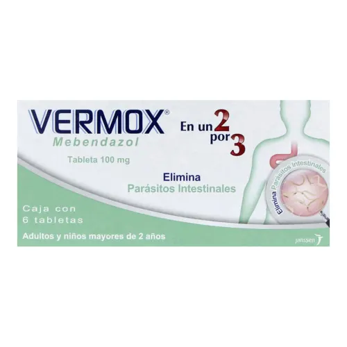 Comprar Vermox 100 Mg Con 6 Tabletas