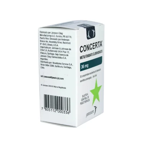 Concerta 36 Mg Con 30 Tabletas (Metilfenidato clorhidrato)