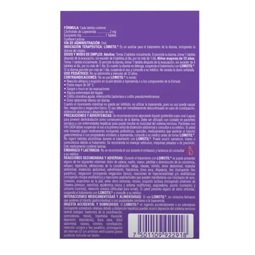 Lomotil 2 Mg Con 5 Sobres De 2 Tabletas