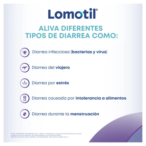 Lomotil 2 Mg Con 5 Sobres De 2 Tabletas