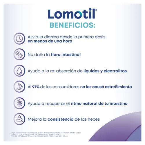 Lomotil 2 Mg Con 5 Sobres De 2 Tabletas