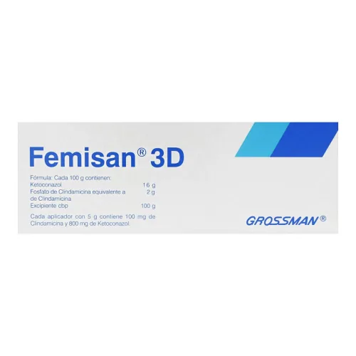 Comprar Femisan 3D 800/100 Mg Con 18 G De Crema Y 3 Aplicadores