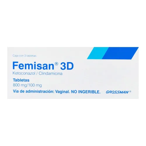 Comprar Femisan 3D 800/100 Mg Con 3 Tabletas Vaginales