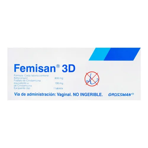 Comprar Femisan 3D 800/100 Mg Con 3 Tabletas Vaginales