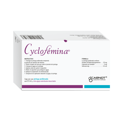 Cyclofemina 25/5 Mg Suspensión Inyectable Con 1 Jeringa Prellenada