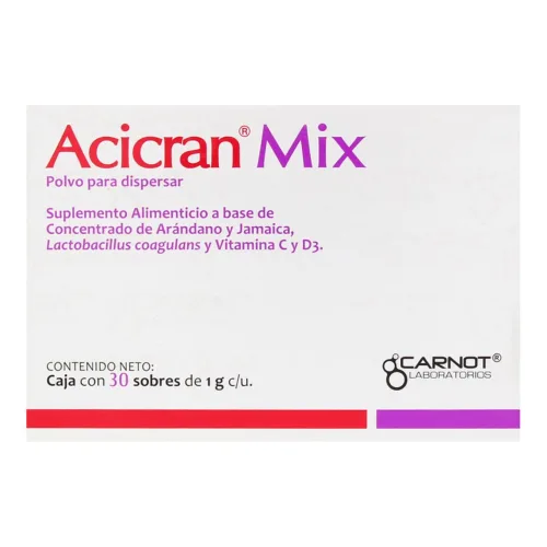 Comprar Acicran Mix Vitaminas Suplemento Alimenticio Polvo Con 30 Sobres