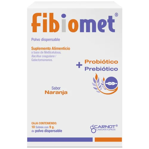 Comprar Fibiomet Probiótico + Prebiótico Suplemento Alimenticio Sabor Naranja Con 10 Sobres