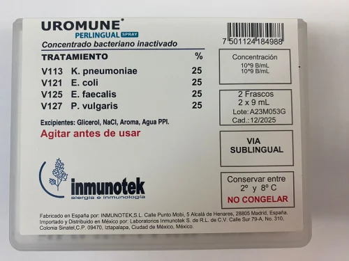 Comprar Uromune Perlingual Concentrado Bacteriano Inactivado En Spray Con 2 Viales De 9 Ml