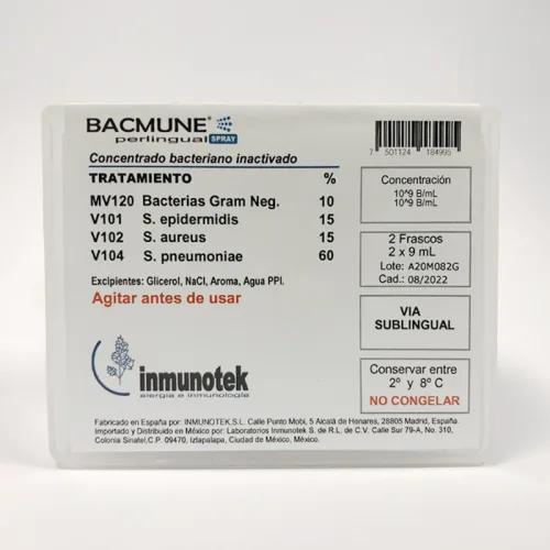 Bacmune Concentrado Bacteriano Inactivado 2 Viales Con 9 Ml