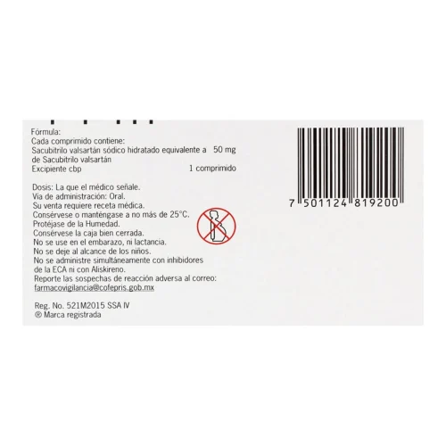 Entresto 50 Mg Con 30 Comprimidos
