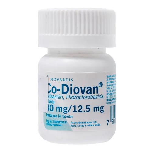 Co-Diovan Valsartán, Hidroclorotiazida 80 Mg / 12.5 Mg Con 14 Tabletas