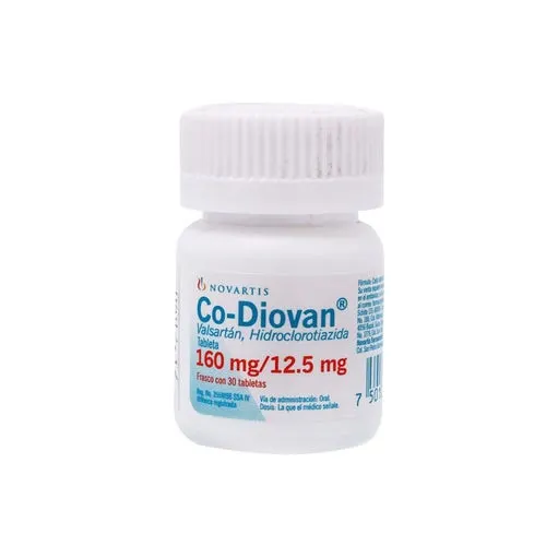 Co-Diovan Valsartán, Hidroclorotiazida 160 Mg / 12.5 Mg Con 30 Tabletas