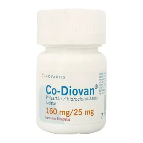 Co-Diovan Valsartán, Hidroclorotiazida 160 Mg / 25 Mg Con 30 Tabletas