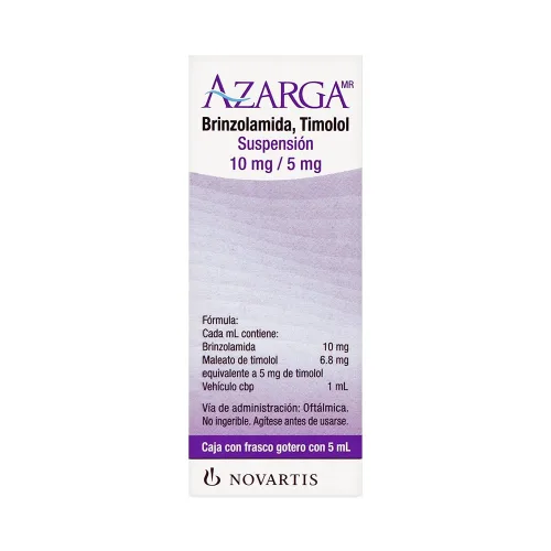 Azarga Brinzolamida, Timolol 10 Mg / 5 Mg Con 5 Ml