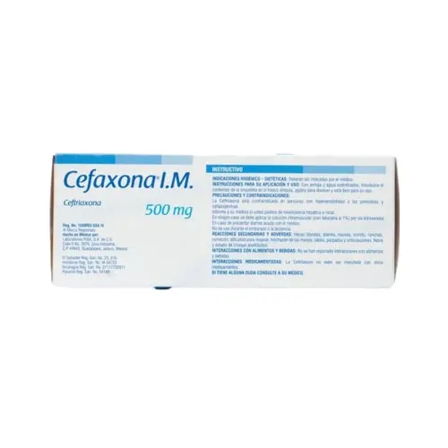 Cefaxona I.M. Ceftriaxona 500 Mg Con 1 Solución Inyectable