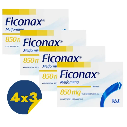 Comprar Ficonax 850 Mg Con 30 Tabletas Pack 4x3