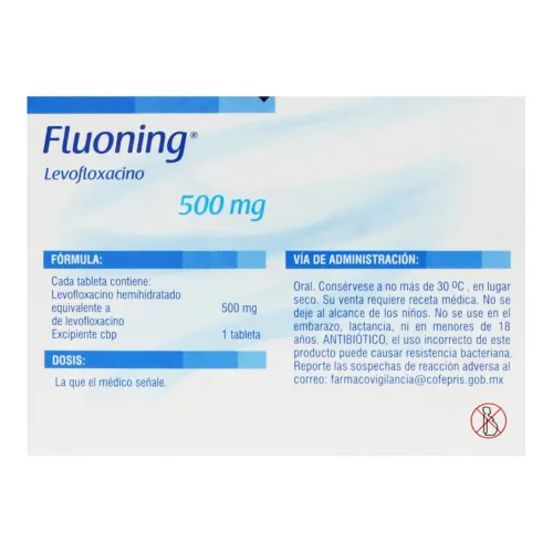 Fluoning Levofloxacino 500 Mg Con 7 Tabletas