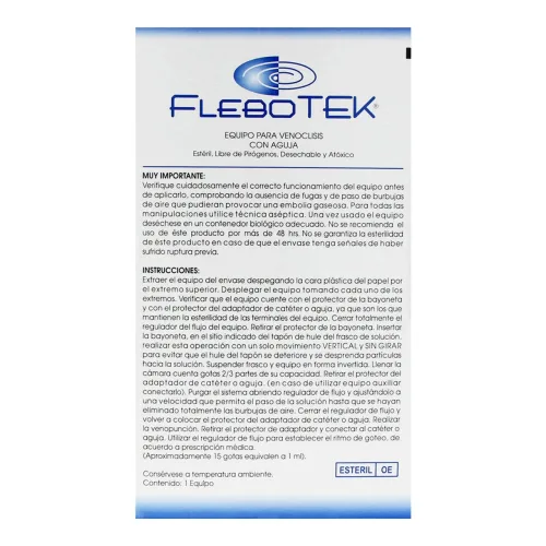 Flebotek Bayoneta Con Aguja Para Venoclisis Con 1 Pieza