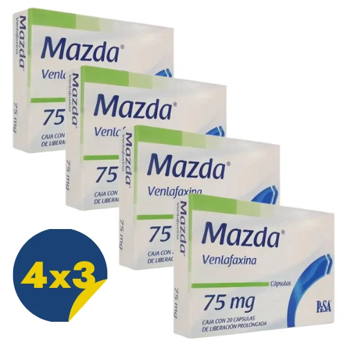 Comprar Mazda 75 Mg Con 20 Cápsulas Pack 4x3